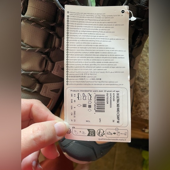 NWT Salomon womens X Ultra 360 Mid GTX® hiking boots sz 8.5 - Picture 5 of 7